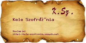 Kele Szofrónia névjegykártya